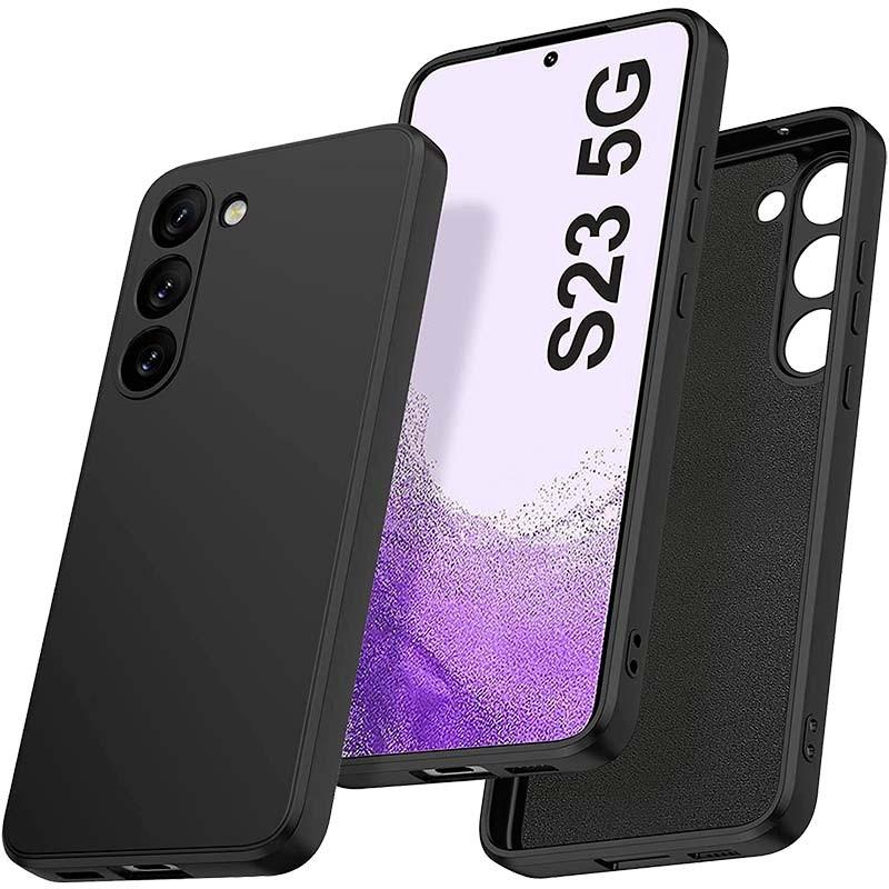 Intérieur en microfibre de la coque Square Liquid Premium noire pour Samsung Galaxy S23