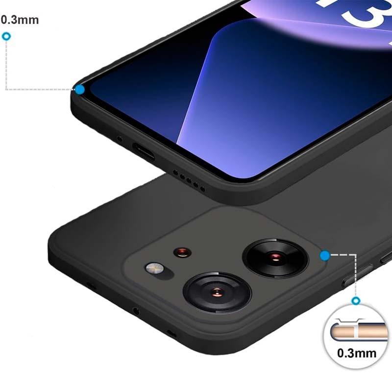protección de cámara y pantalla de la Funda Square Liquid Premium negra para Xiaomi 13T