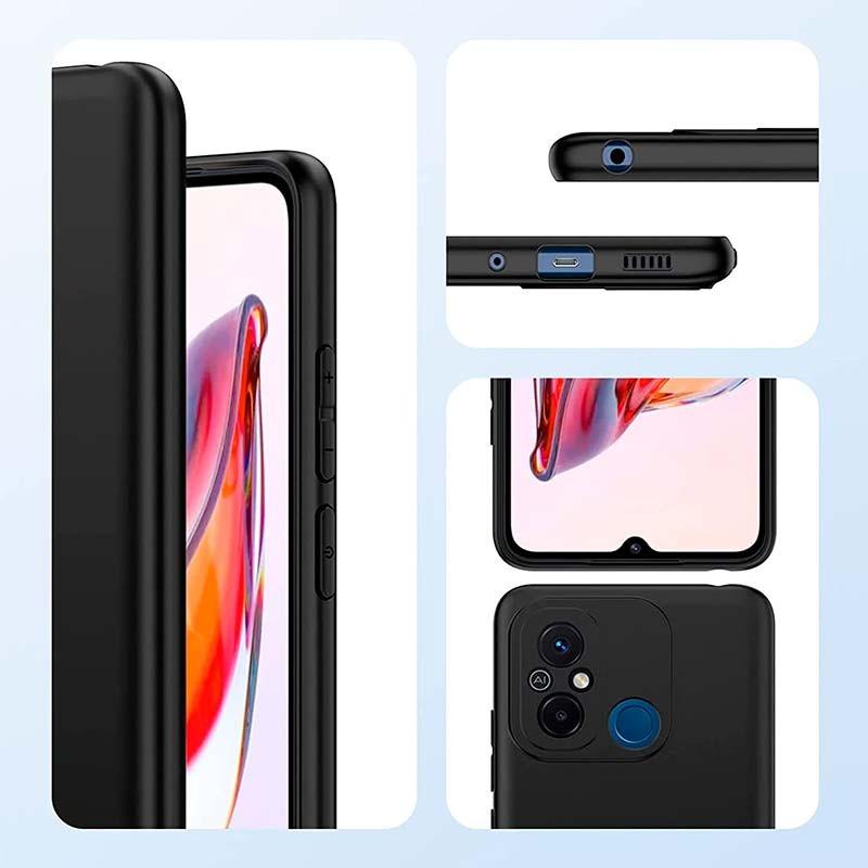vista detallada de la Funda Square Liquid Premium negra para Xiaomi Redmi 12C