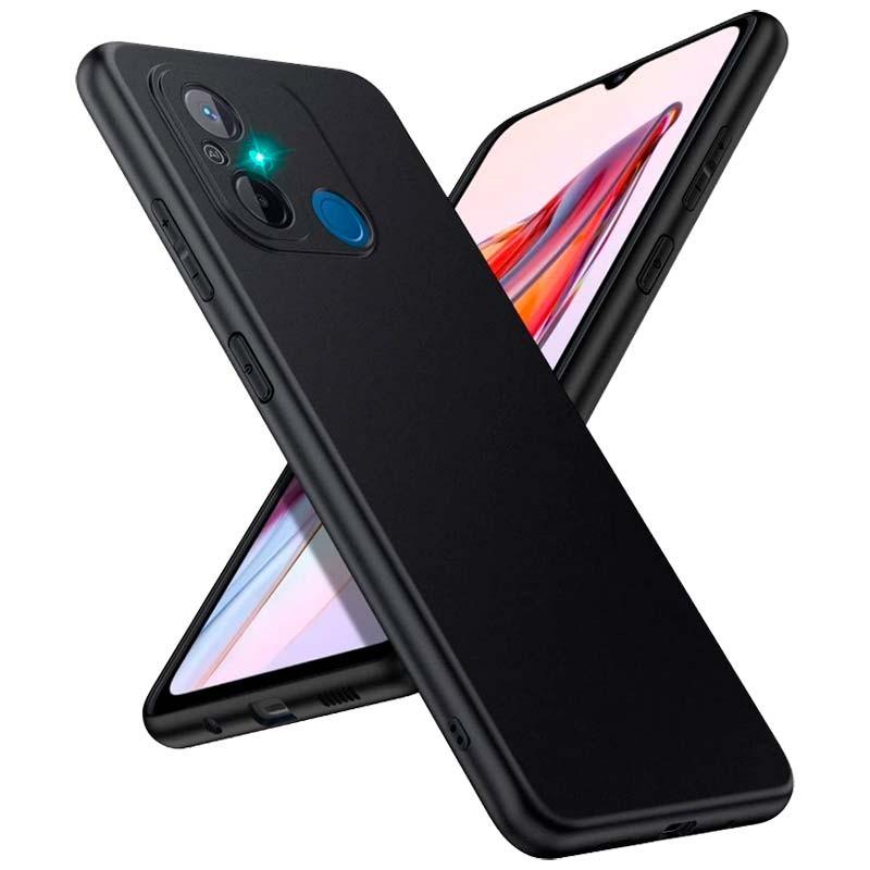 vista frontal, trasera y lateral de la Funda Square Liquid Premium negra para Xiaomi Redmi 12C