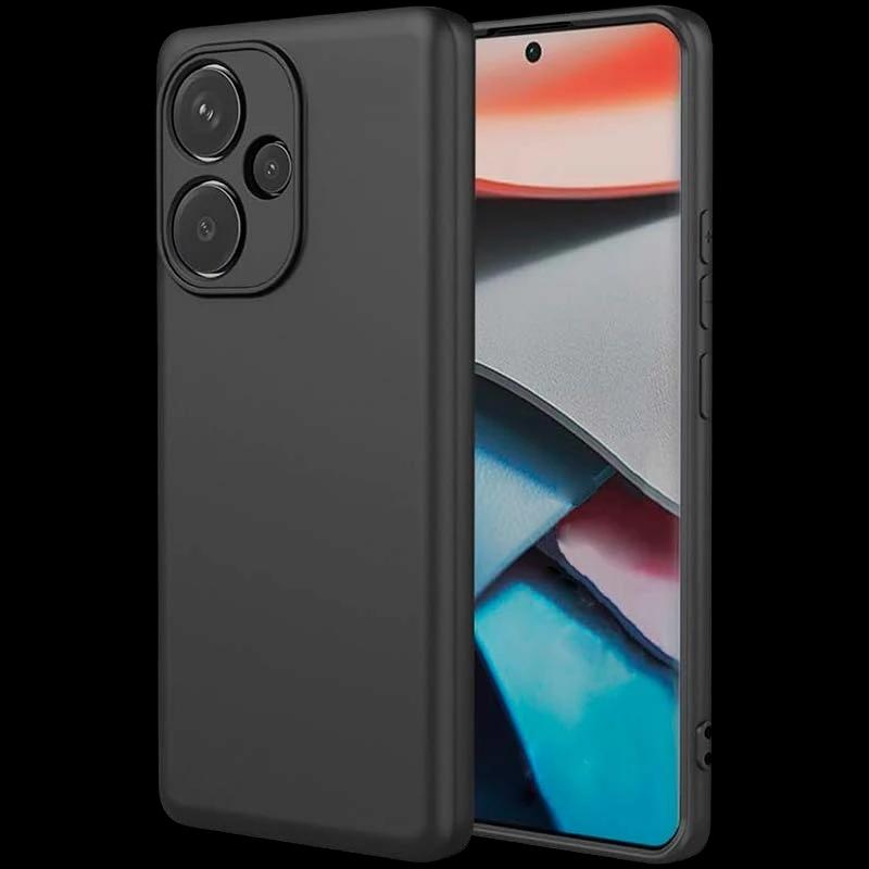 Capa Square Liquid Premium preta para Xiaomi Poco F6 5G