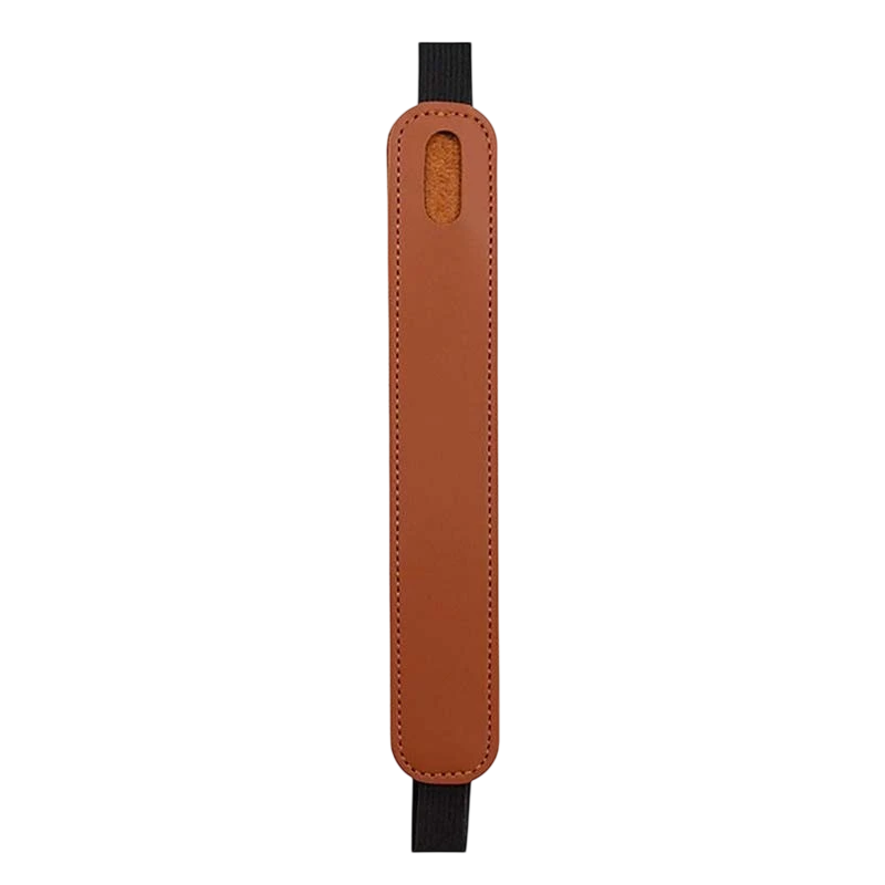 Funda universal marrón de cuero sintético con banda elástica para Stylus Pen