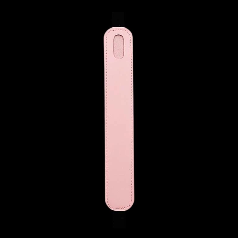 Coque universelle rose en similicuir avec bande élastique pour Stylus Pen