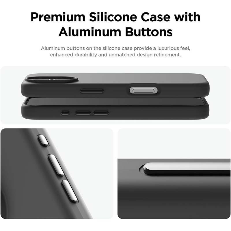 Funda suave lavanda para iPhone 16 Pro Max compatible con Magsafe - botones de aluminio