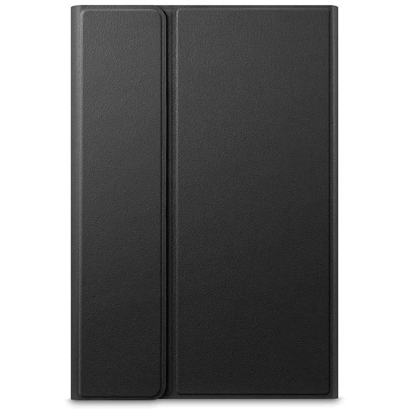 Funda con teclado para Lenovo Tab 10.1, color negro, diseño tipo libro con cubierta plegable, acabado texturizado y bordes reforzados para protección elegante