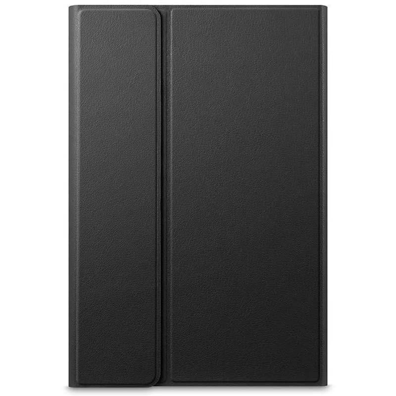 Funda con teclado para Lenovo Tab 10.1, color negro, diseño tipo libro con cubierta plegable, acabado texturizado y bordes reforzados para protección elegante