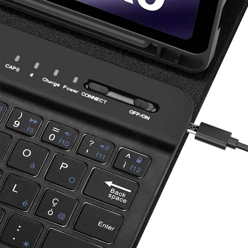 port USB-C de l'étui avec clavier pour Samsung Galaxy Tab A9+