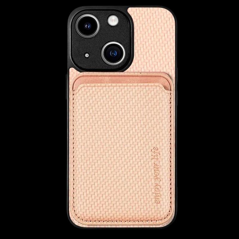 Funda Wallet beige con MagSafe y cartera para iPhone 15