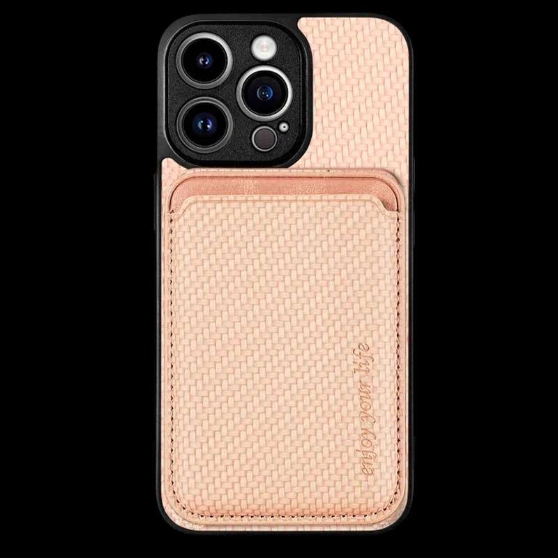 Funda Wallet beige con MagSafe y cartera para iPhone 15 Pro Max