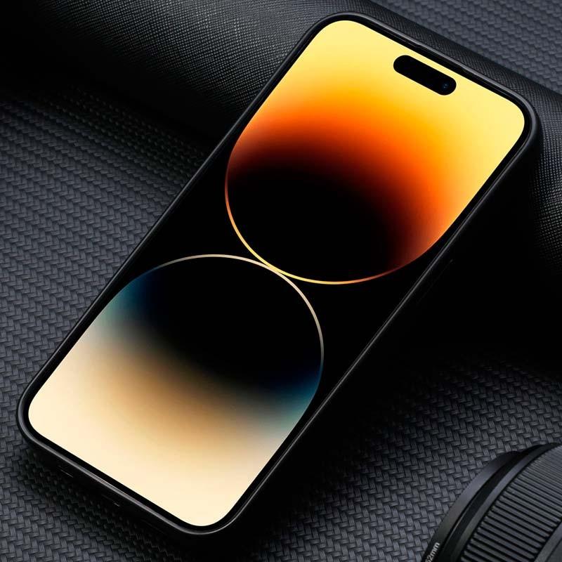 vista frontal de la Funda Wallet beige con MagSafe y cartera para iPhone 15 Pro Max