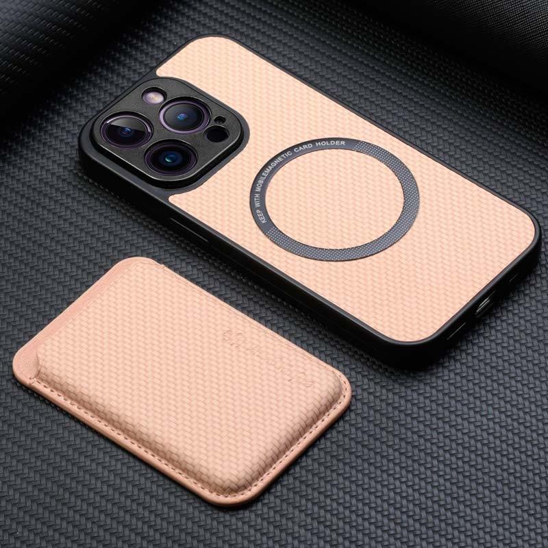 MagSafe de la Funda Wallet beige con cartera para iPhone 15 Pro Max