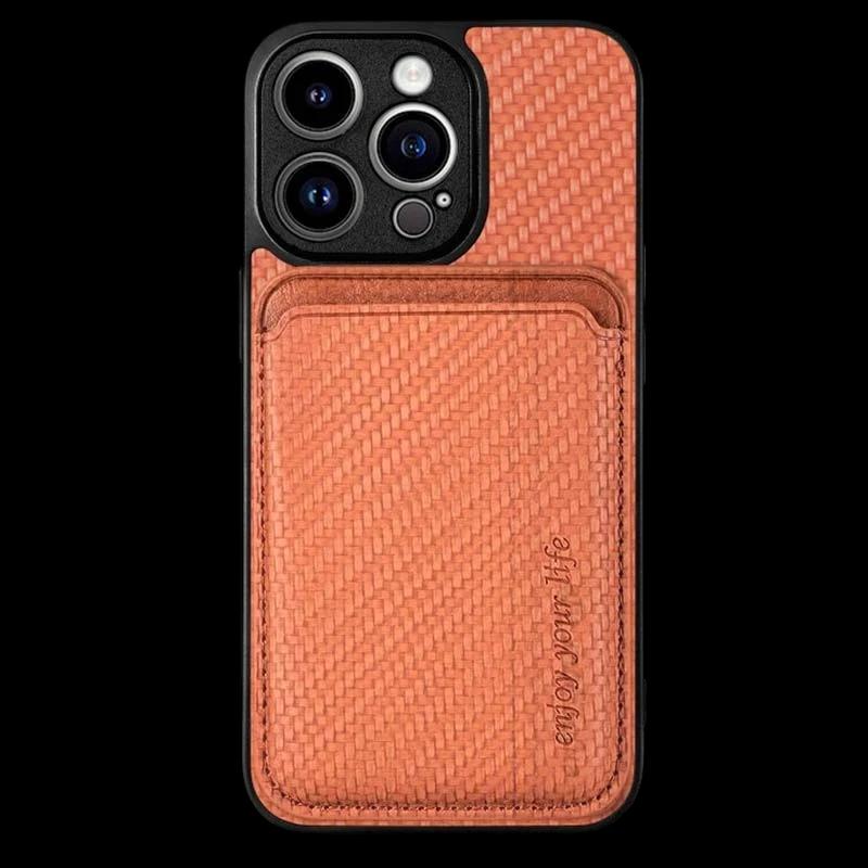 Funda Wallet naranja con MagSafe y cartera para iPhone 15 Pro Max