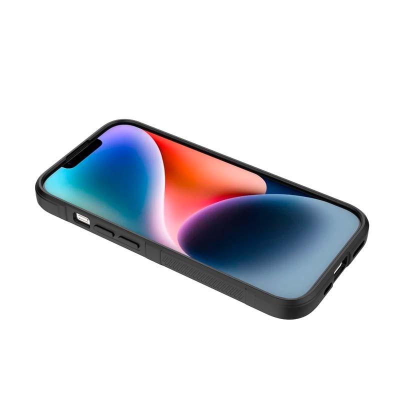 vista frontal de la Funda de silicona negra Wave para iPhone 15 Plus