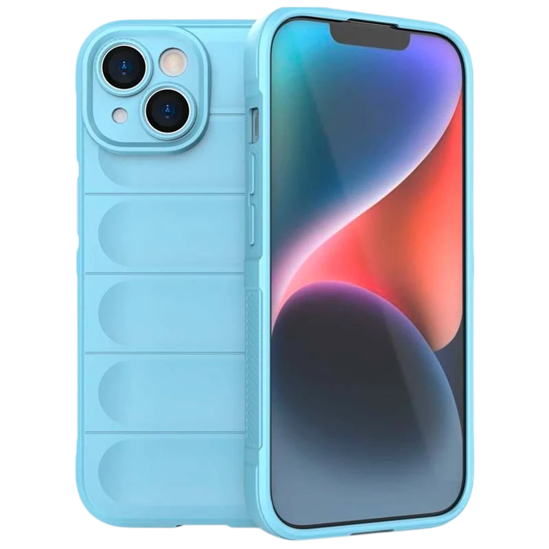 Coque en silicone bleu clair Wave pour iPhone 15 Plus