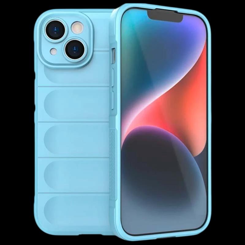 Coque en silicone bleu clair Wave pour iPhone 15 Plus