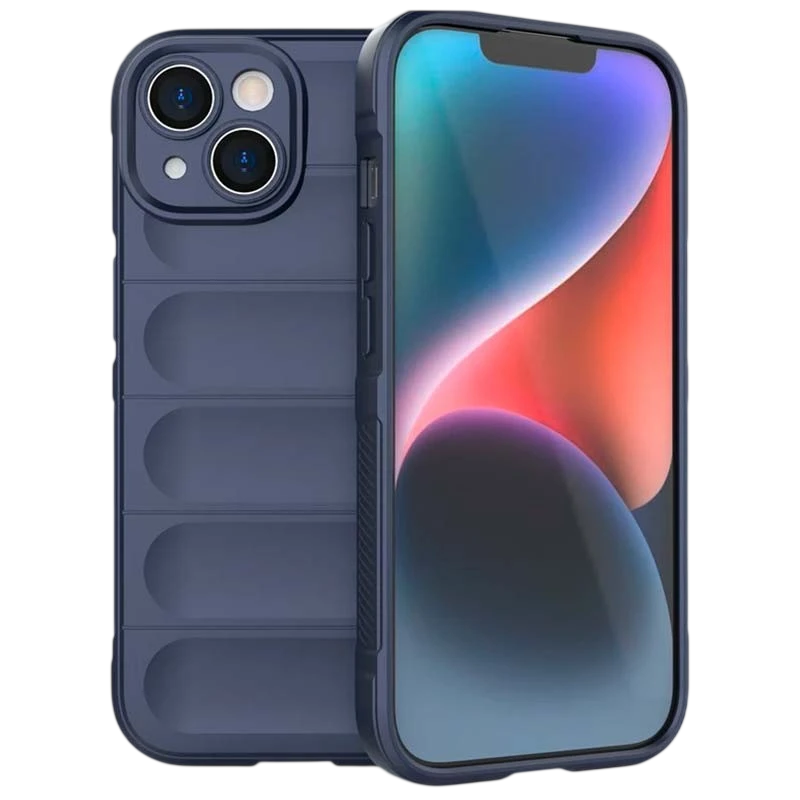 Funda de silicona azul Wave para iPhone 15