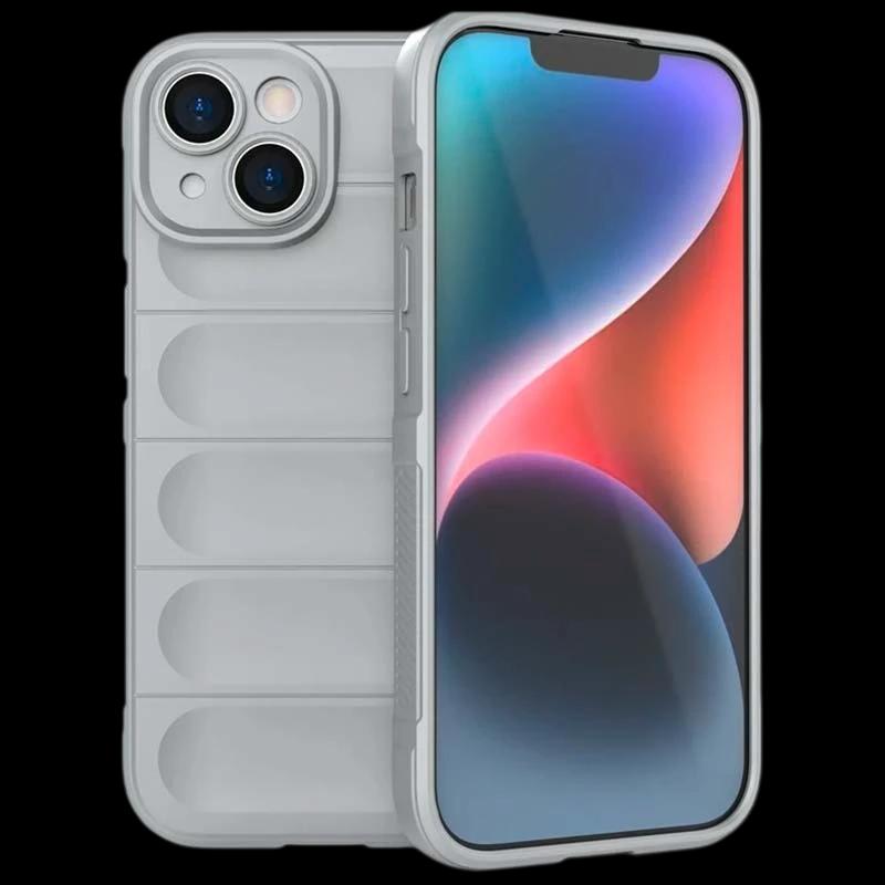 Funda de silicona gris claro Wave para iPhone 15 Plus