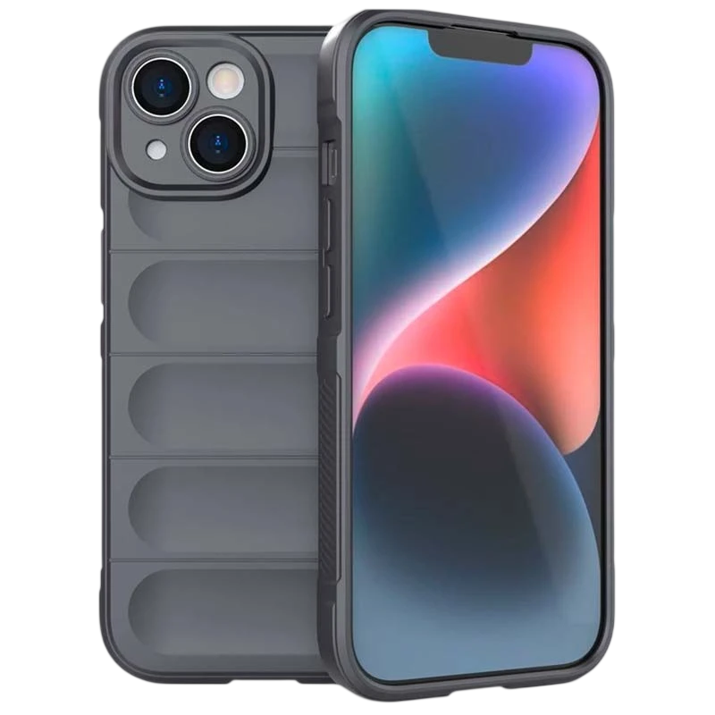 Funda de silicona gris Wave para iPhone 15 Plus