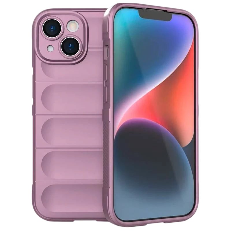 Funda de silicona lavanda Wave para iPhone 15
