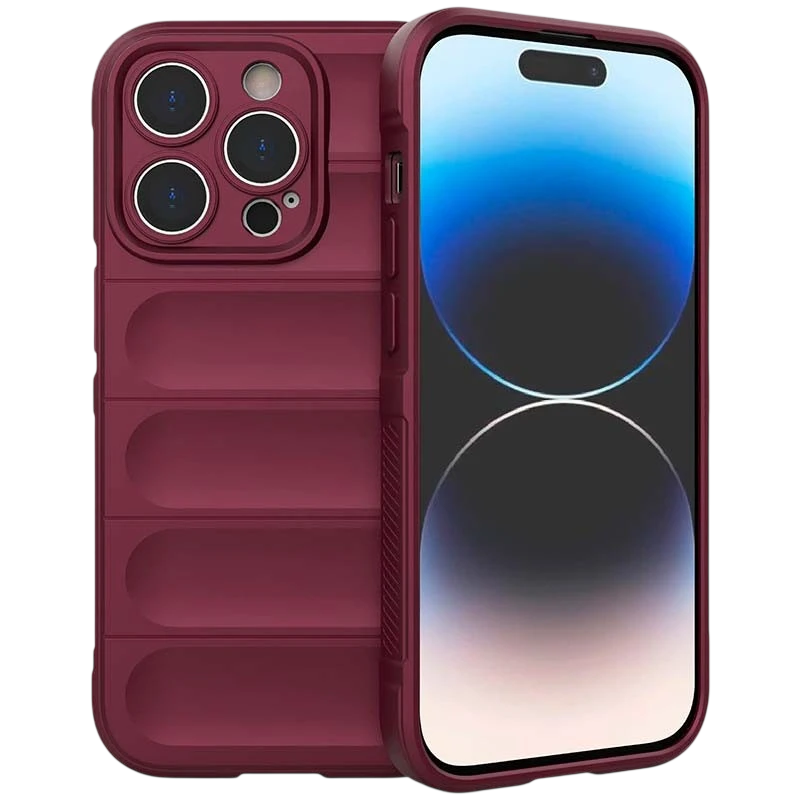 Coque en silicone bourgogne Wave pour iPhone 15 Pro