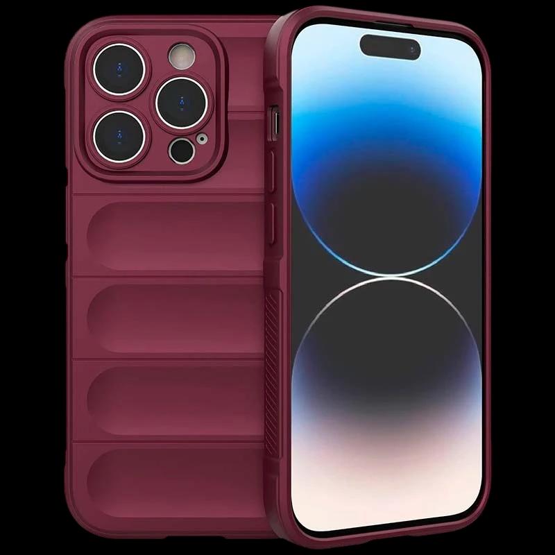 Coque en silicone bourgogne Wave pour iPhone 15 Pro