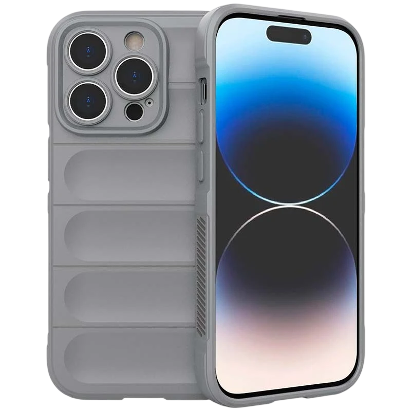 Coque en silicone gris clair Wave pour iPhone 15 Pro