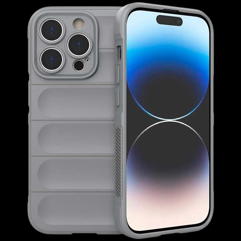 Funda de silicona gris claro Wave para iPhone 15 Pro