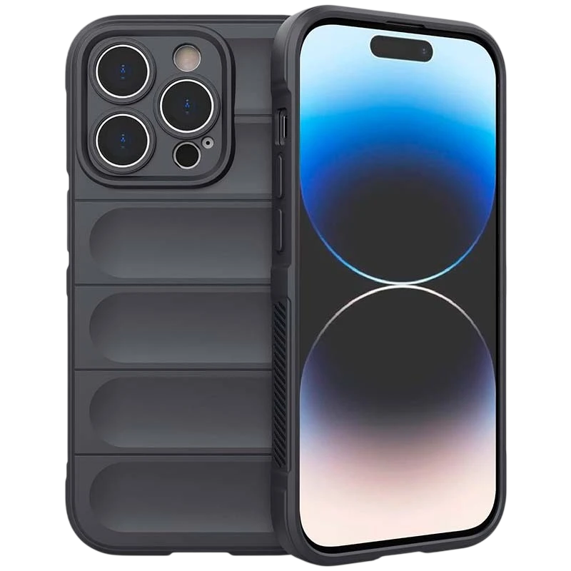 Coque en silicone gris Wave pour iPhone 15 Pro