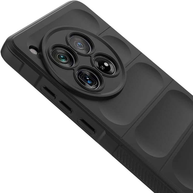 lateral y trasera de la Funda de silicona borgoña Wave para Oneplus 12