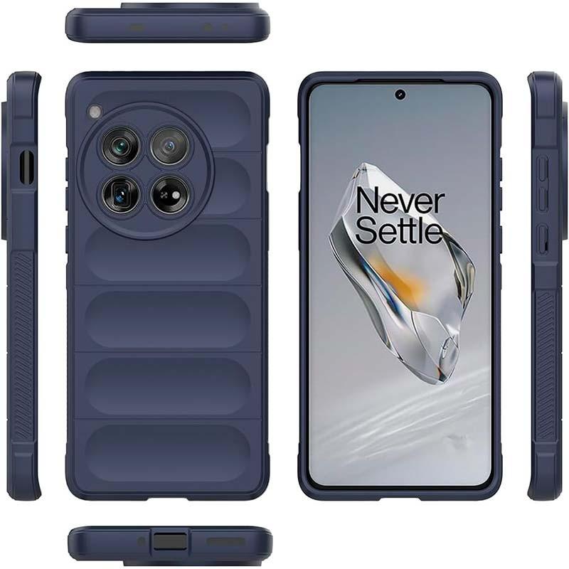 Vista detalhada da Capa de silicone azul Wave para Oneplus 12