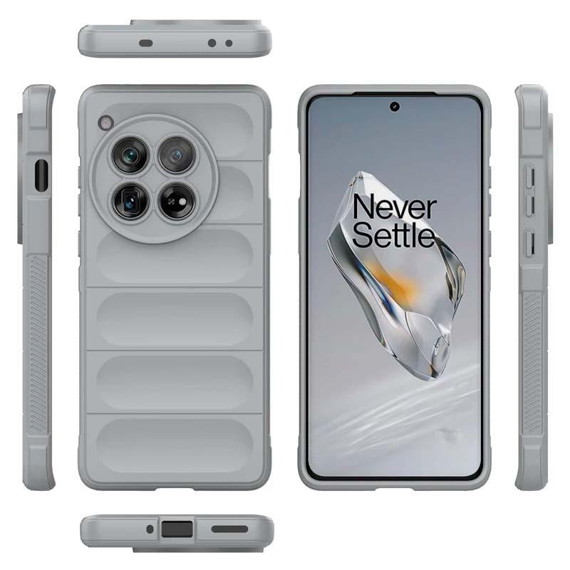 Vista detalhada da Capa de silicone cinzento claro Wave para Oneplus 12