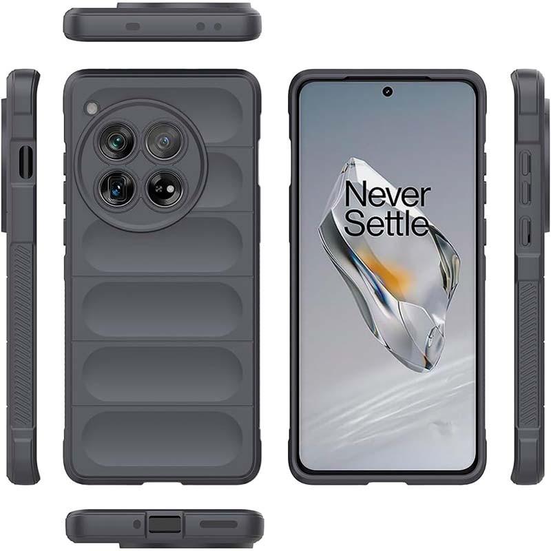 vista detallada de la Funda de silicona gris Wave para Oneplus 12
