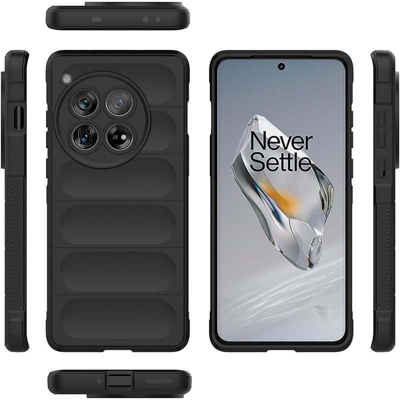 Vista detalhada da Capa de silicone preta Wave para Oneplus 12