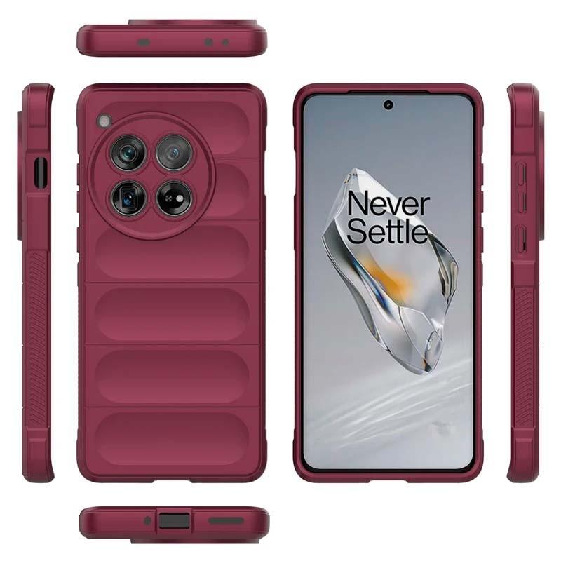 vista detallada de la Funda de silicona borgoña Wave para Oneplus 12