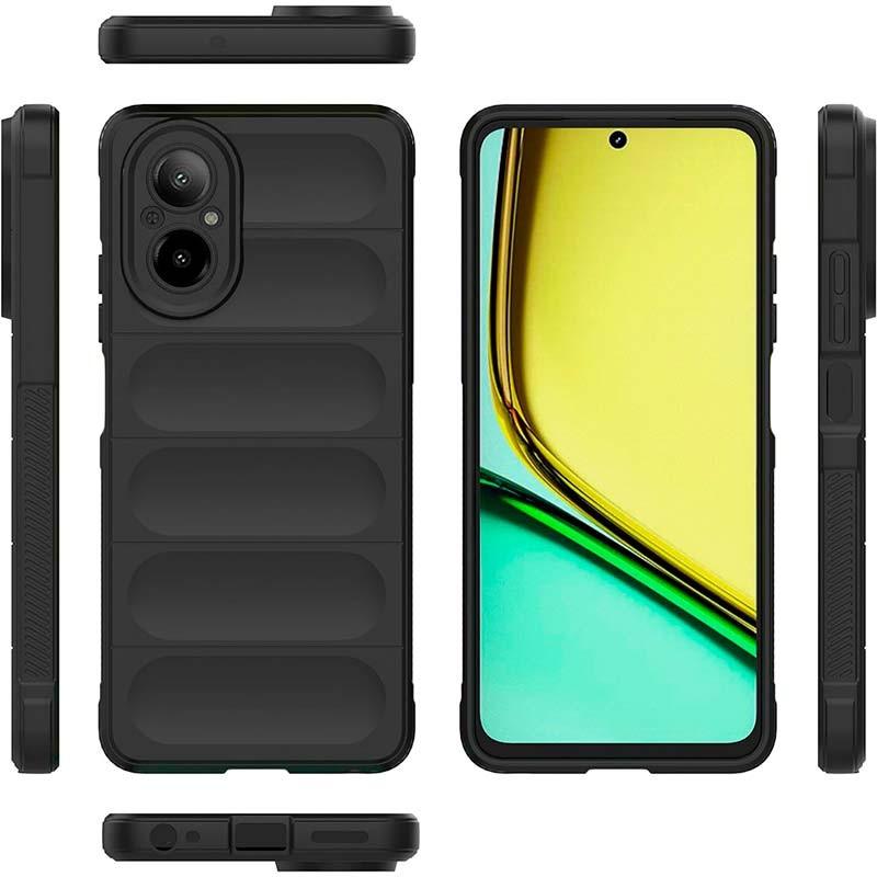 Vue détaillée de la Coque en silicone gris Wave pour le Realme C67 4G
