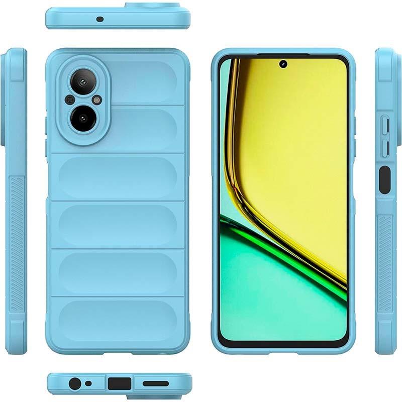 Vista detalhada da Capa de silicone azul claro Wave para o Realme C67 4G