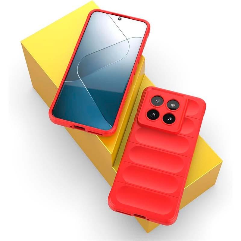 vista frontal y trasera de la Funda de silicona lavanda Wave para Xiaomi 14