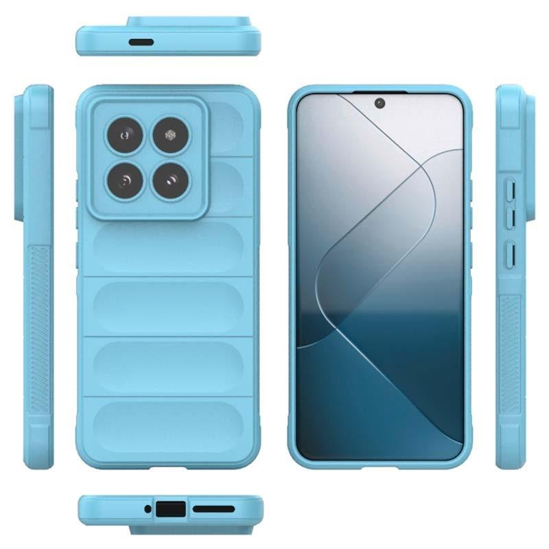 vista detallada de la Funda de silicona azul claro Wave para Xiaomi 14