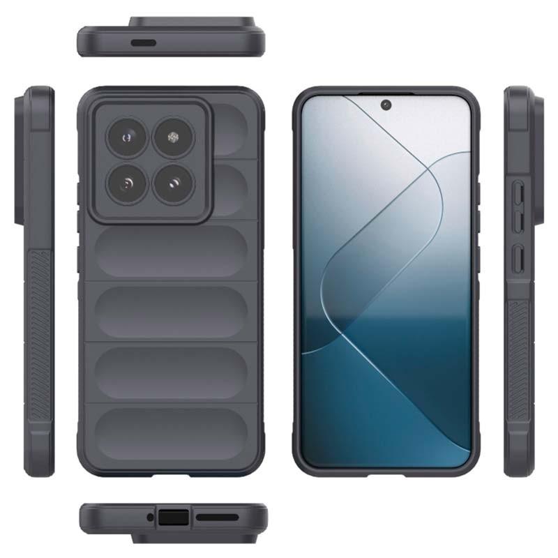 vista detallada de la Funda de silicona gris Wave para Xiaomi 14