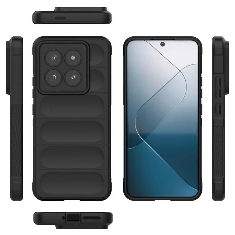vista detalhada da Capa de silicone preta Wave para Xiaomi 14
