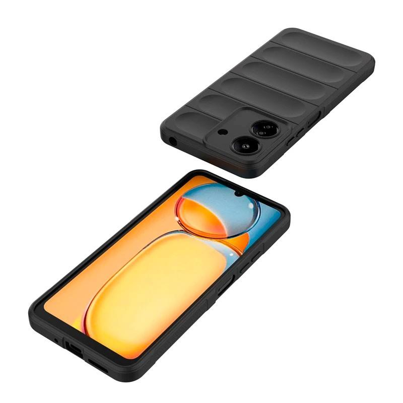 vista superior e inferior de la Funda de silicona azul Wave para Xiaomi Redmi 13C