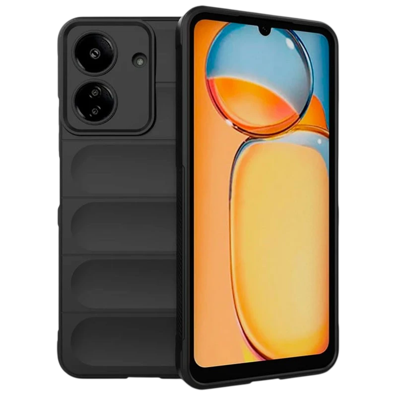 Coque en silicone noire Wave pour Xiaomi Redmi 13C