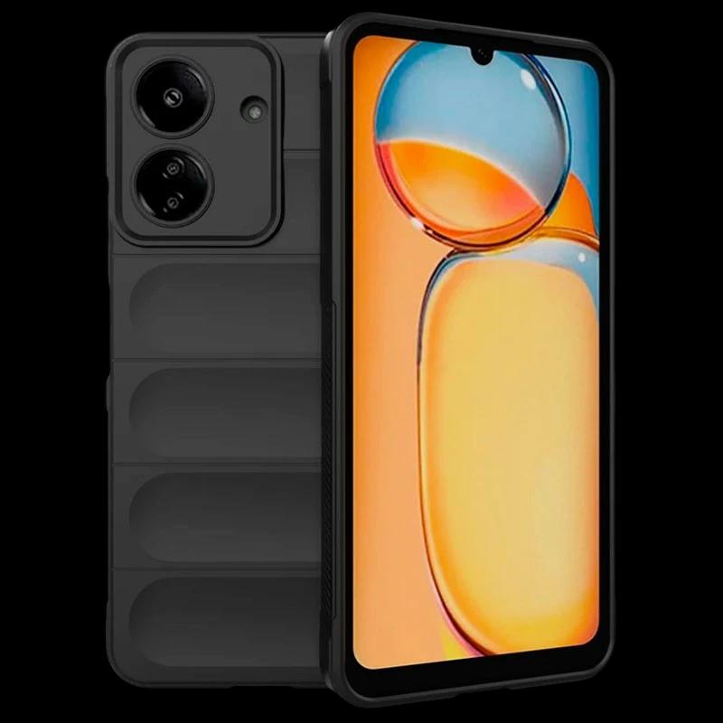 Coque en silicone noire Wave pour Xiaomi Redmi 13C