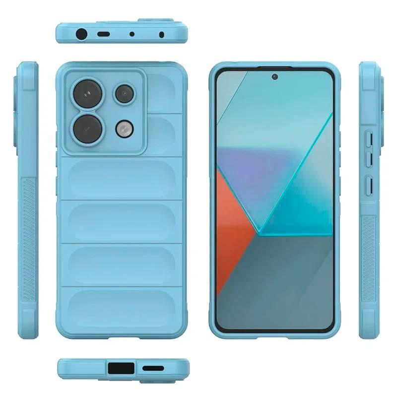 Vue détaillée de la Coque en silicone bleu clair Wave pour Xiaomi Redmi Note 13 Pro 5G