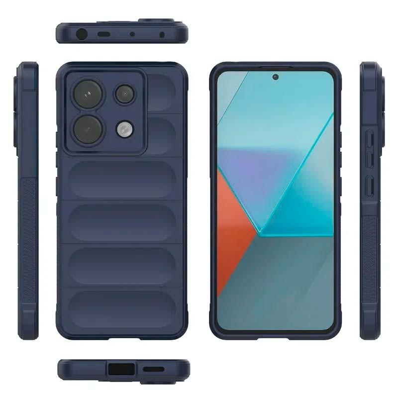 vista detallada de la Funda de silicona azul Wave para Xiaomi Redmi Note 13 Pro 5G