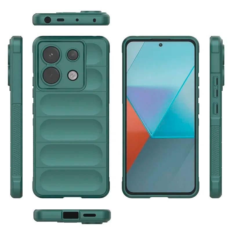 Vue détaillée de la Coque en silicone verte Wave pour Xiaomi Redmi Note 13 Pro 5G