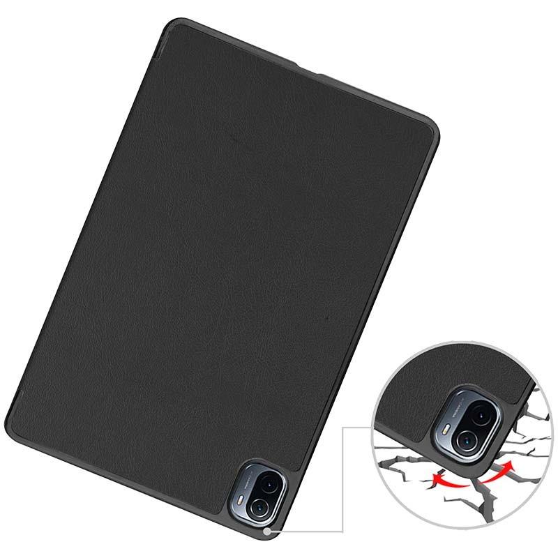 Coque Xiaomi Pad 8 / 8 Pro Compatible Noir en simili cuir noir, découpes précises pour caméra, coins renforcés anti-choc, dos texturé antidérapant