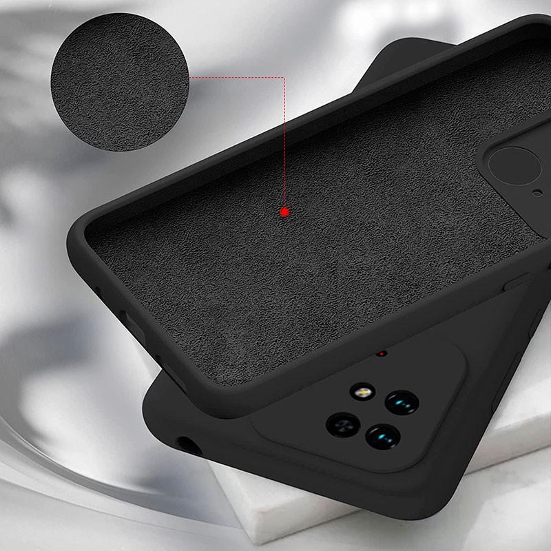 interior de microfibra de la Funda Square Liquid Premium negra para Xiaomi Redmi 10C