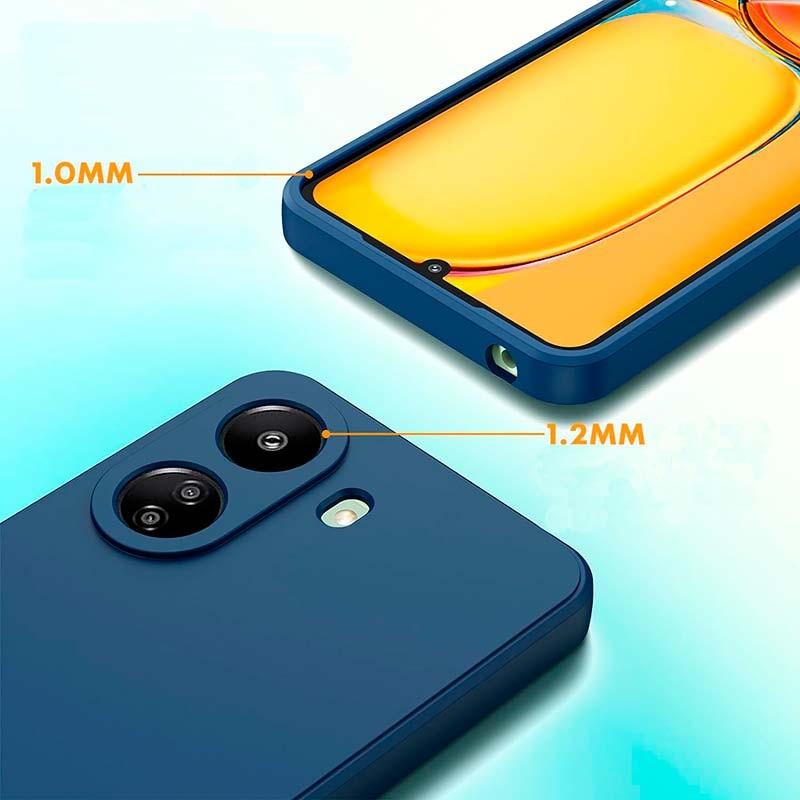 Coque carrée Liquid Premium noire pour Xiaomi Redmi 13C Épaisseur en Millimètres