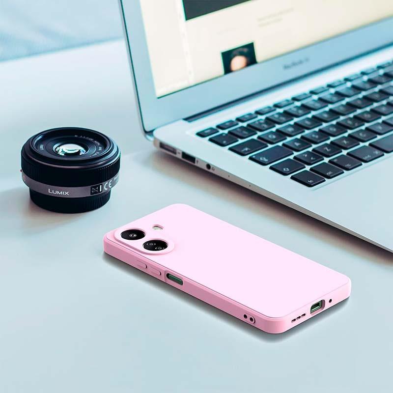fotografía real de la Funda Square Liquid Premium rosa para Xiaomi Redmi 13C